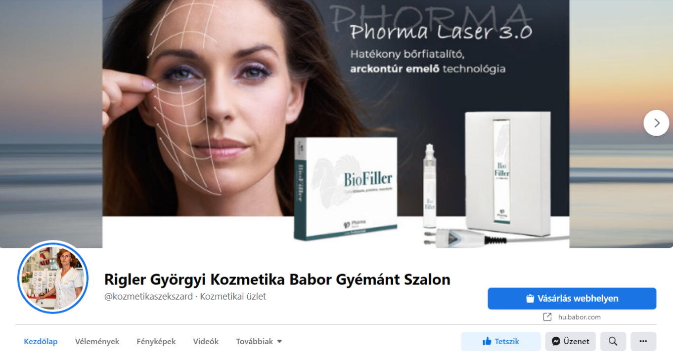 BencsikDesign - FB marketing referencia - Rigler Gyorgyi Kozmetika